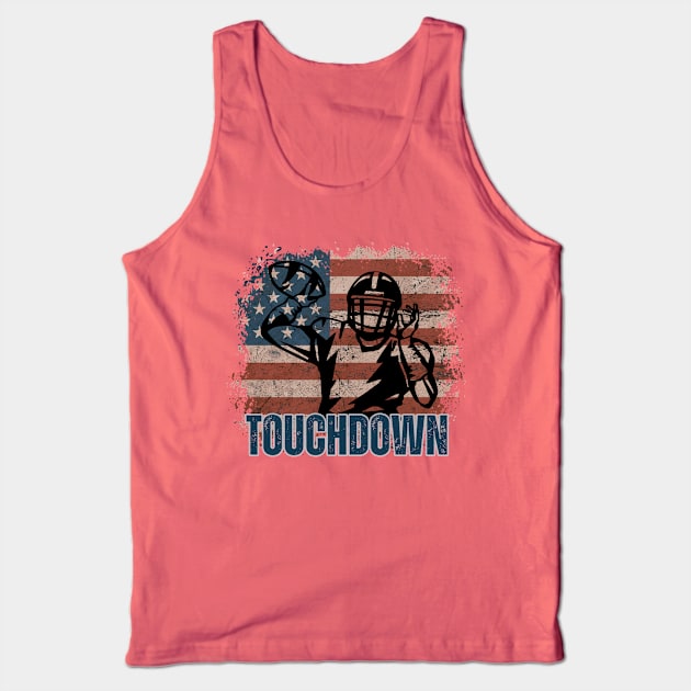 Touchdown Football American Flag Tank Top by Illustradise